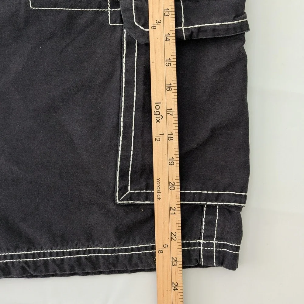 Vintage True Religion Cargo Shorts Mens 38 Black Big T USA Utility Flap Pockets